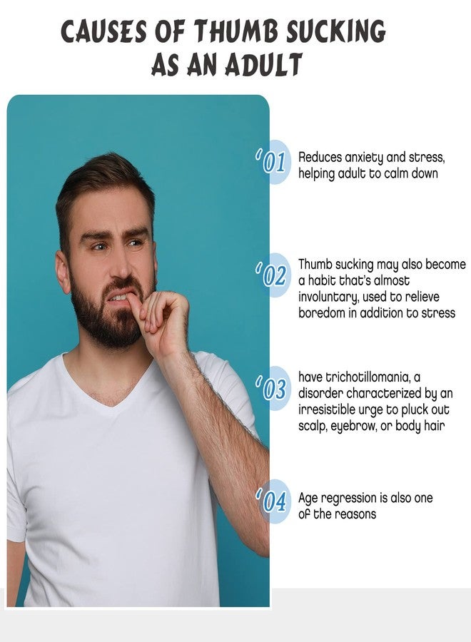 Otuuz Adult Thumb Guard Habit Thumb Sucking Thumb Cover Thumb Glove to Help Stop Skin Picking Thumb Sucking and Hair Pulling(Gray) - Image 2